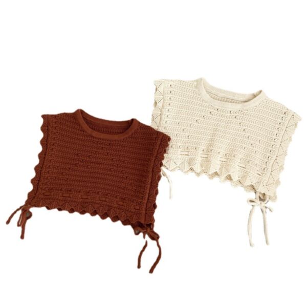 9-18M Baby Girls Solid Color Knitwear Drawstring Strap Vest Wholesale Baby Clothes KCV387145
