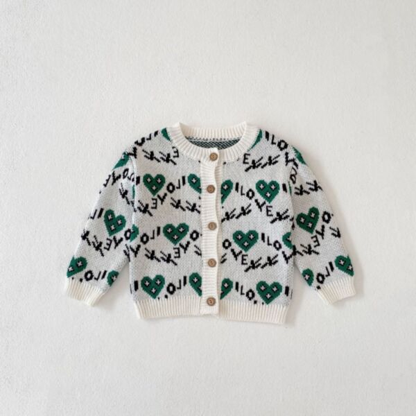 3-24M Baby Letter Heart Embroidery Knitted Cardigan Or Bodysuit Baby Wholesale Clothing KJV385478