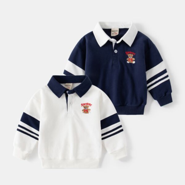 18M-6Y Toddler Boys Bear Embroidery Polo Shirts Wholesale Boys Clothing KTV387092