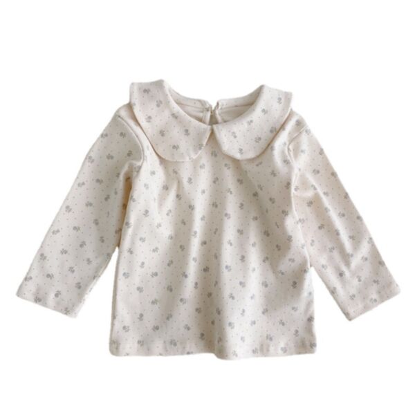 3-24M Baby Girls Doll Collar Floral Long Sleeve Tops Baby Wholesale Clothing KTV387147