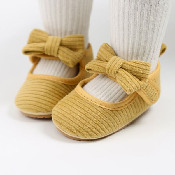 Pure Color Bow Corduroy Wholesale Baby Shoes And Socks 21102437