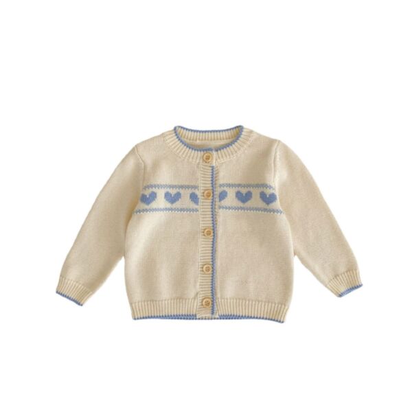 3-24M Baby Jacquard Love Heart Knitted Bodysuit Or Cardigan Wholesale Baby Clothing KSV385476