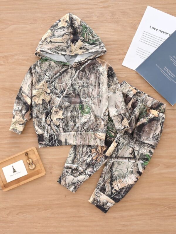 18M-6Y Toddler Boys Two Piece Sets Camouflage Hooded Sweatshirt & Trousers Wholesale Boys Boutique Clothing KSV387165