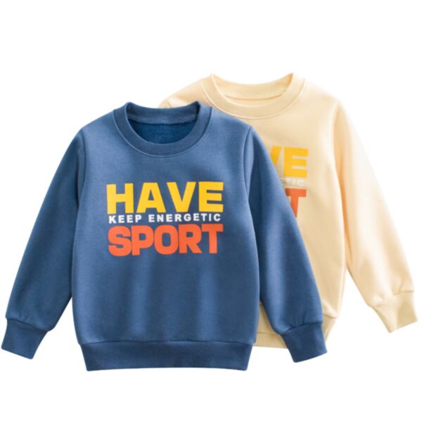 18M-9Y Kid Boys Letter Long Sleeve Pullover Wholesale Boys Boutique Clothing KTV386820