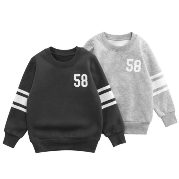 18M-9Y Kid Boys Striped Sleeve Long Sleeve Pullover Wholesale Kids Boutique Clothing KTV386823