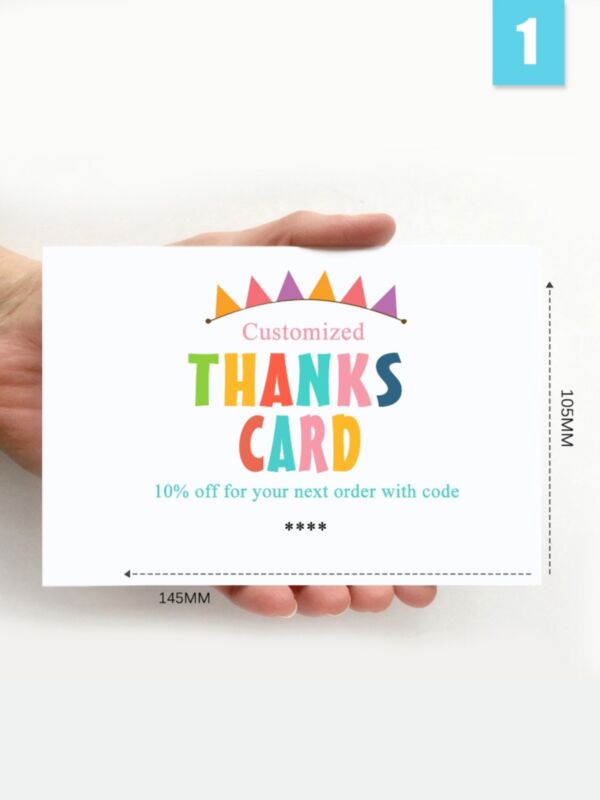 160USD for 1000PCS CUSTOMIZED THANKYOU CARDS