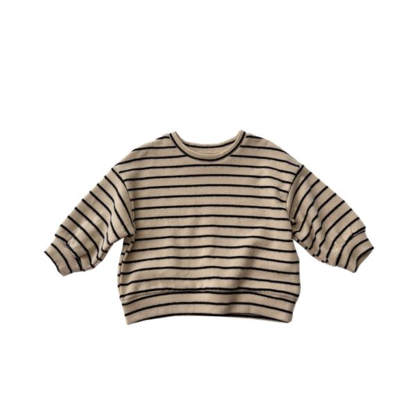 9M-6Y Striped Knitwear Long Sleeve Round Neck Pullover Tops Baby Wholesale Clothing KTV492007