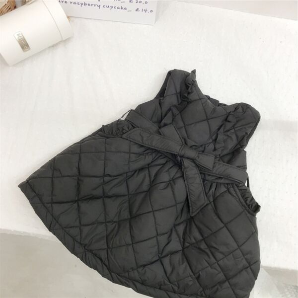 18M-6Y Cotton Big Bowknot Sleeveless Vest Coat Jacket Wholesale Kids Boutique Clothing KKHQV491789