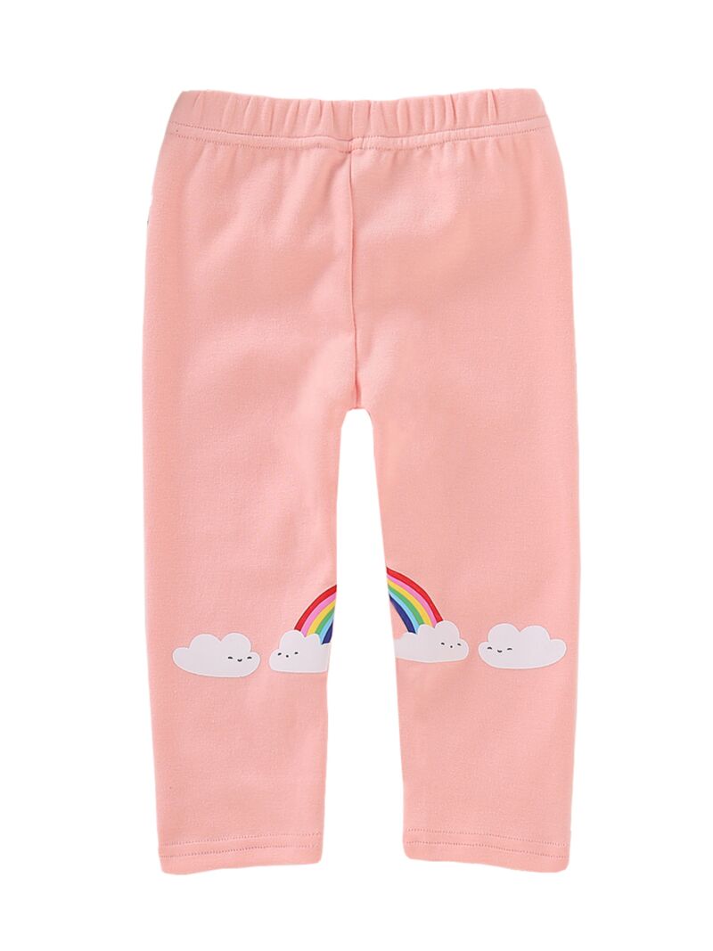 Wholesale Adorable Cloud Rainbow Pink Leggings Toddler