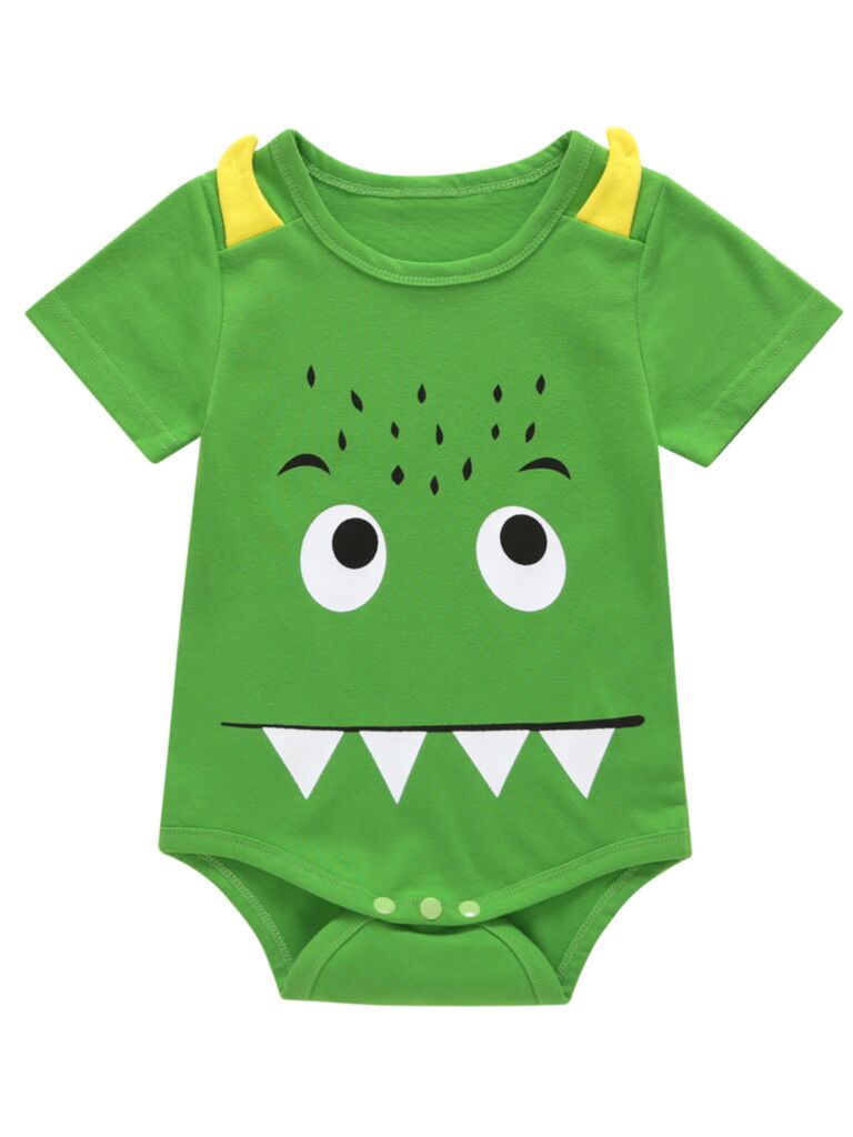 Wholesale Cute Monster Baby Boys Summer Bodysuit Onesie