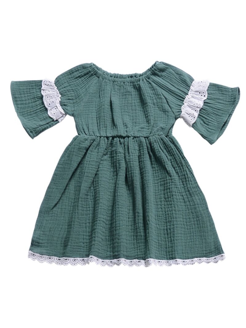 Wholesale Baby Little Girl Lace-trimmed Casual One Piec