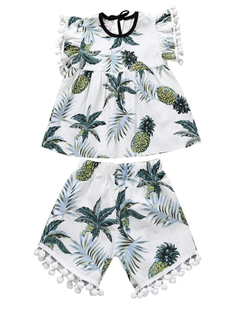 Wholesale 2Piece Summer Baby Girl Pineapple Outfits To