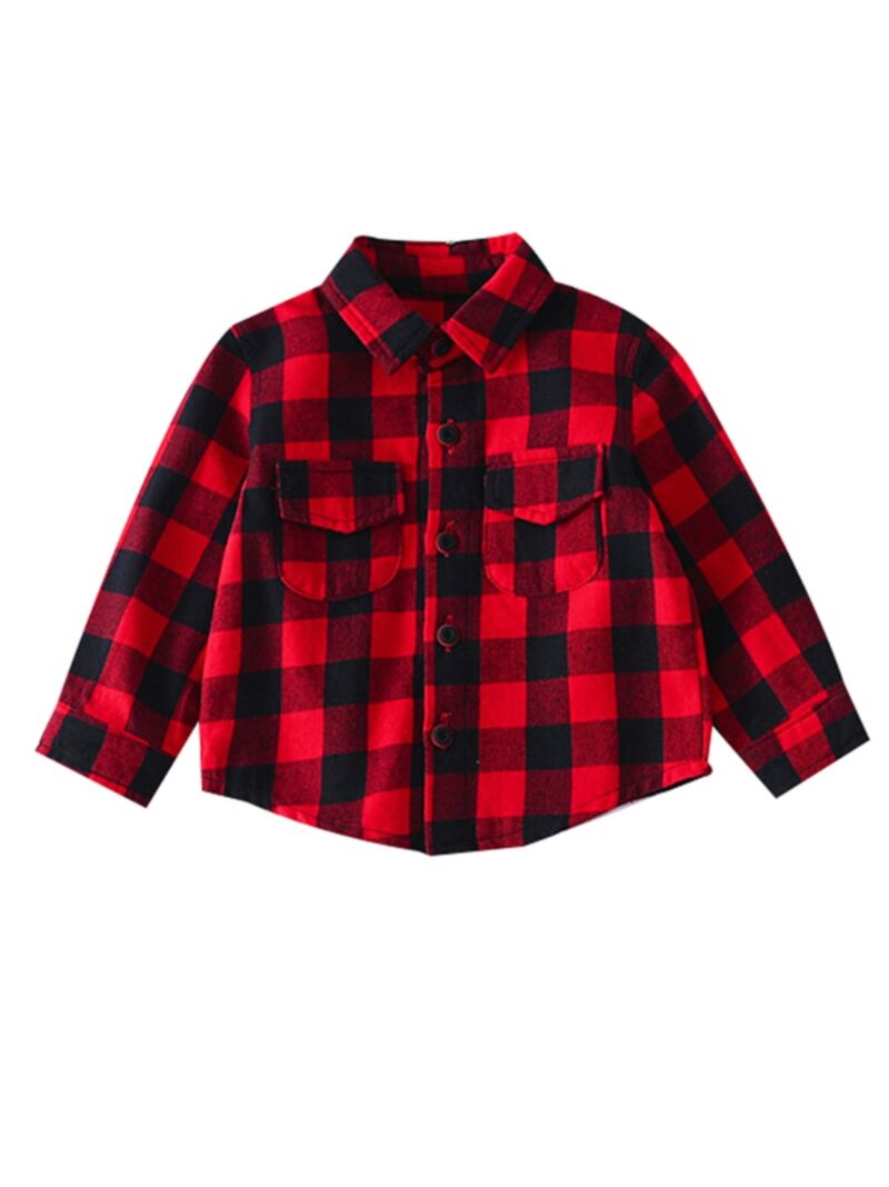 Wholesale Spring Classic Checked Baby Little Kids Shirt