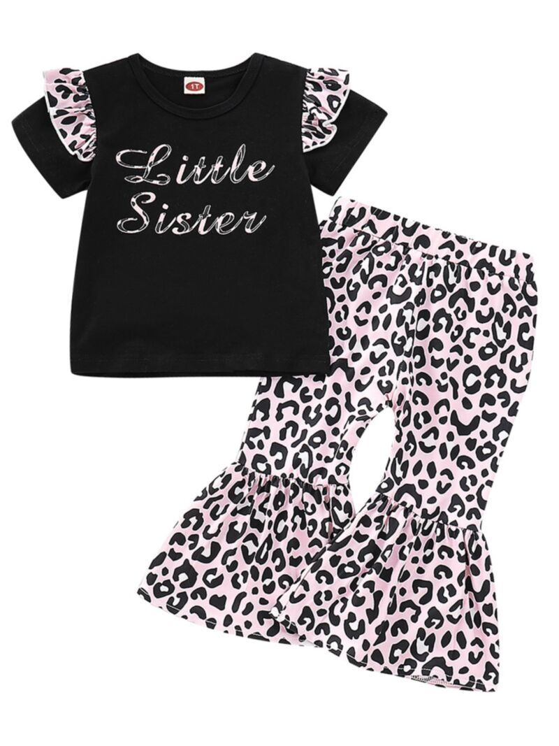 Wholesale 2Piece Fashion Baby Little Girl Leopard Prin