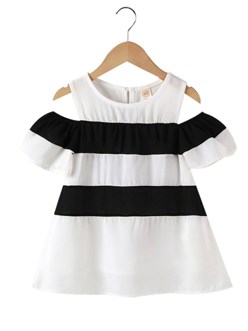 Wholesale Off Shoulder Baby Little Girl Color Dress 190