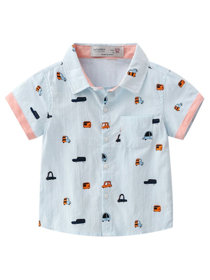 Wholesale 5PACK Summer Toddler Little Boy Car Print Tu