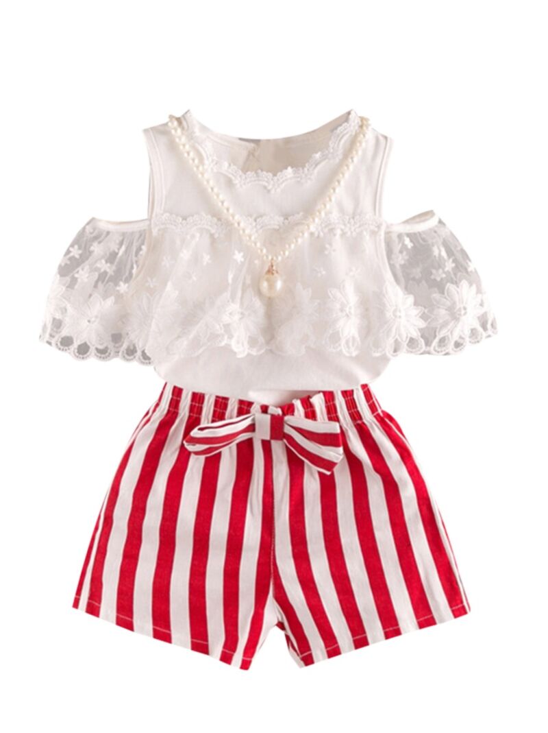 Wholesale 2Piece Summer Little Girl Clothes Outfit Whi