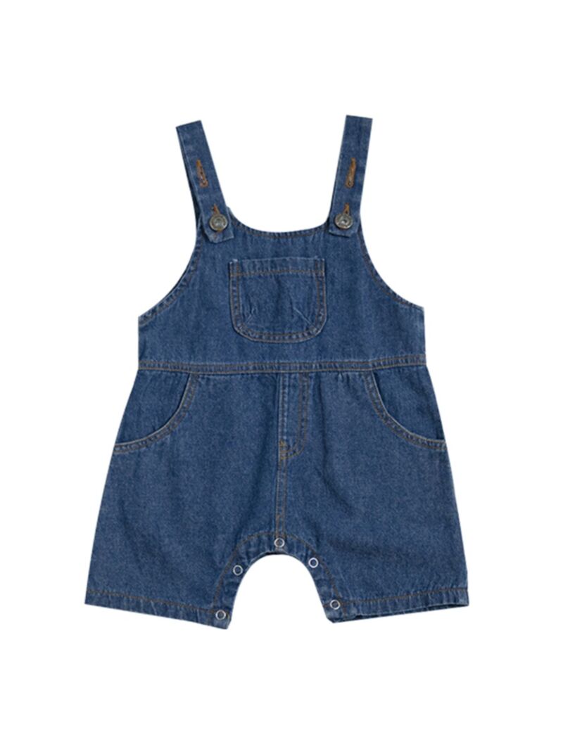Wholesale Solid Color Baby Denim Shortalls 19052456 k