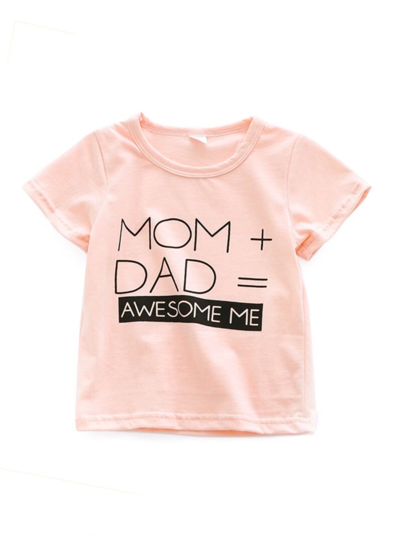 Wholesale Mom+Dad=Awesome Me Letters Print Baby Girl T-