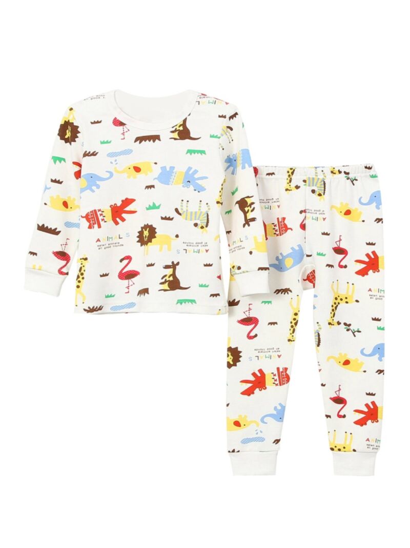 Wholesale 2Piece Toddler Big Boy Cartoon Animal Print