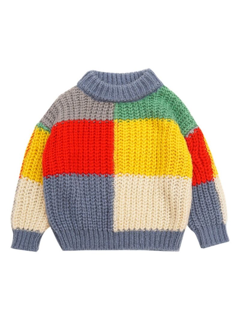 Wholesale Fashion Little Girl Color Blocking Crochet Sw