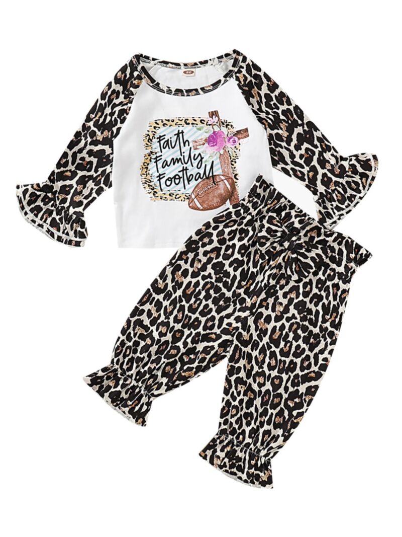 Wholesale 2Piece Toddler Girl Leopard Print Set Top Ma