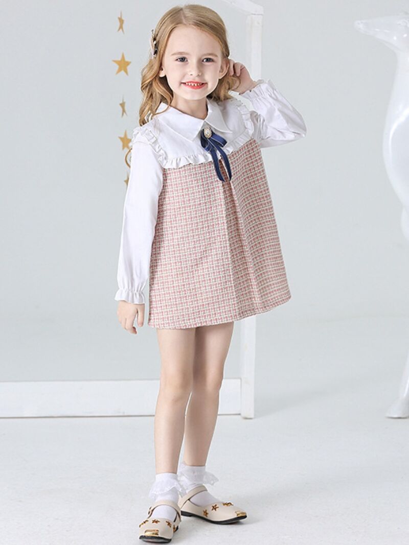 Wholesale Spring British Style Little Girl A Line Dress