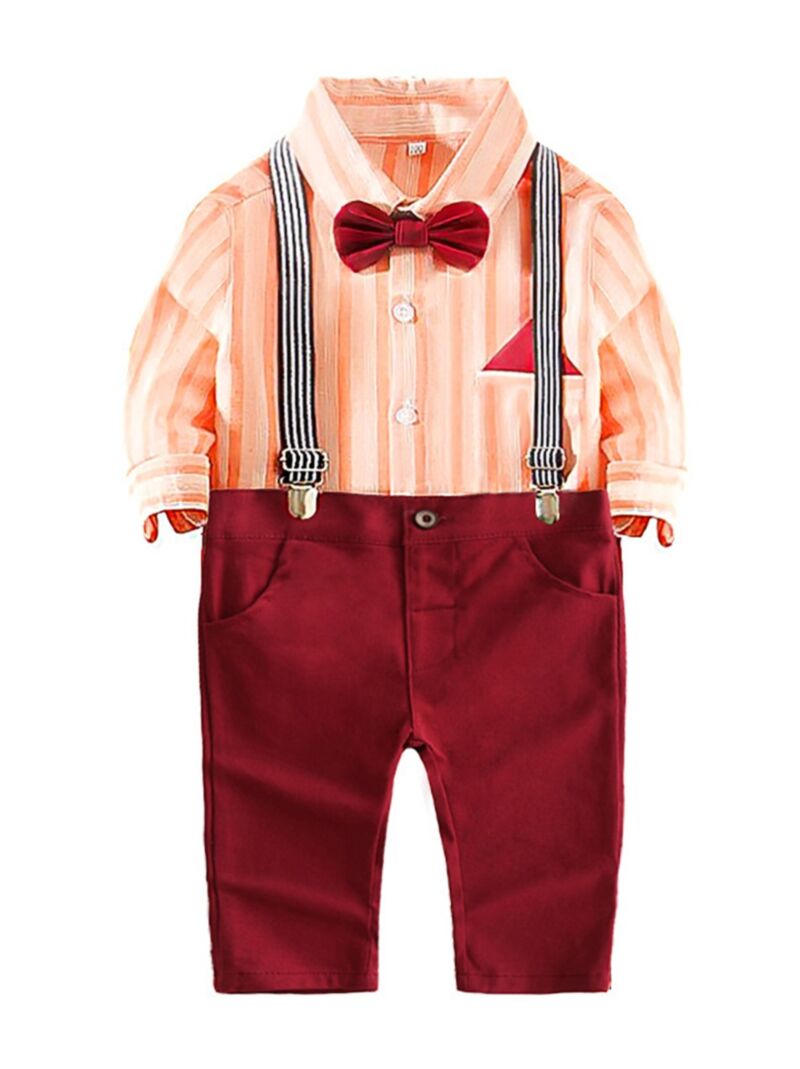 Wholesale 4Piece Spring Baby Boy Party Outfits Button