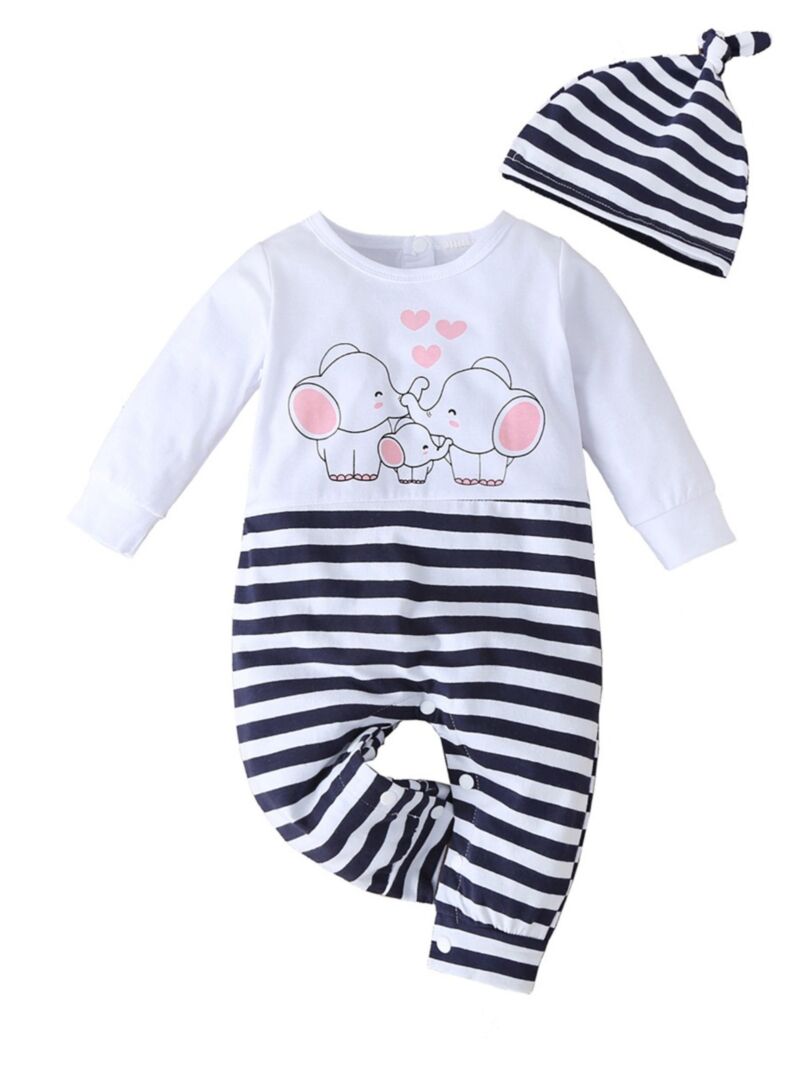 Wholesale 2Piece Spring Elephants Baby Jumpsuit Matchi