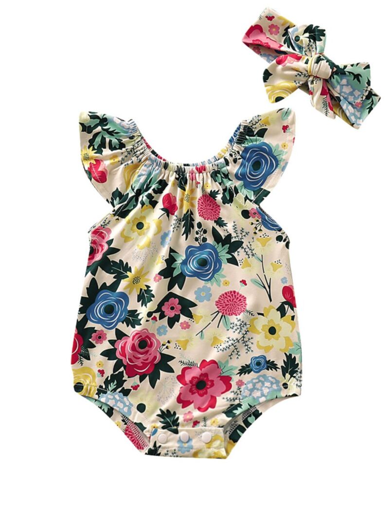 Wholesale 2Piece Summer Baby Girl Flower Off Shoulder