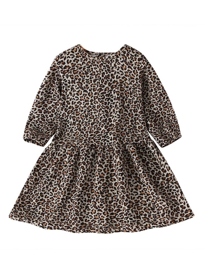 Wholesale Chic Spring Little Girls Leopard Print Dress
