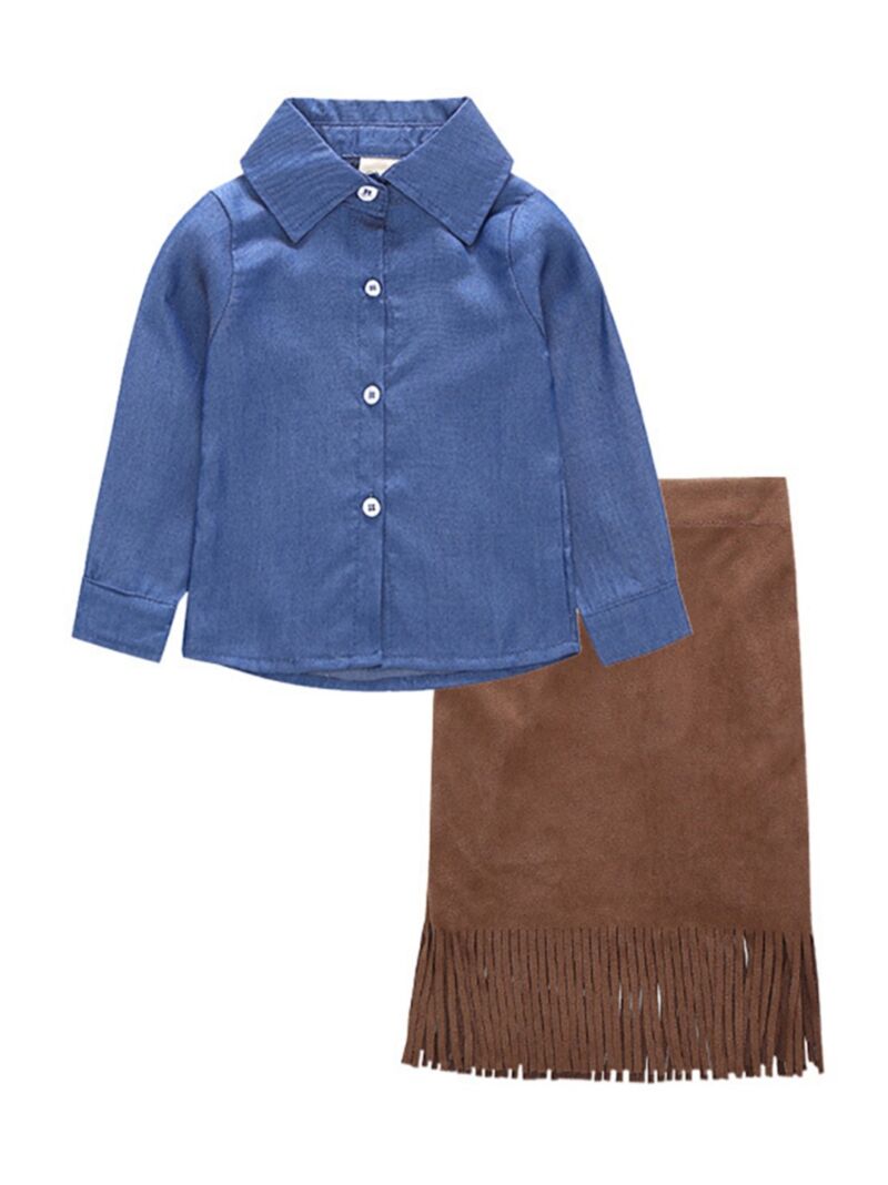 Wholesale 2Piece Spring Baby Toddler Girl Blue Shirt