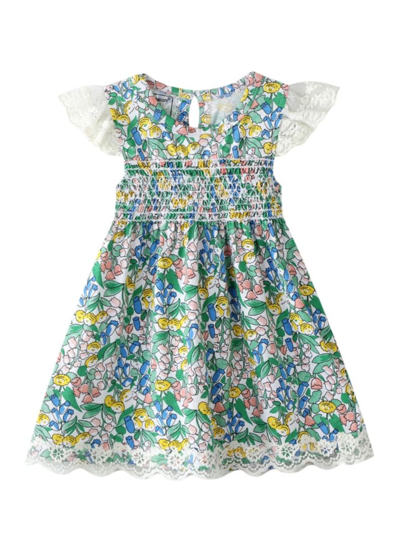 Wholesale Little Girl Lace Trim Flower Dress 200416518