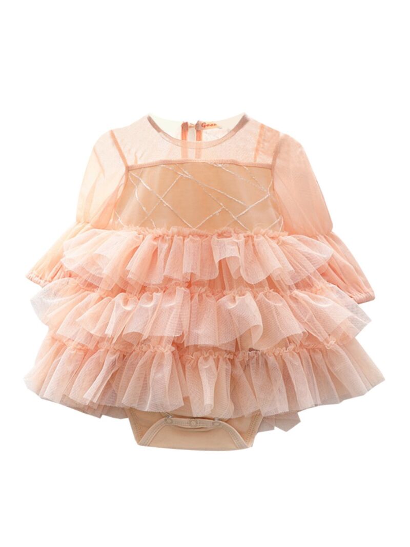 Wholesale Solid Color Baby Girl Lace Bodysuit Dress 200
