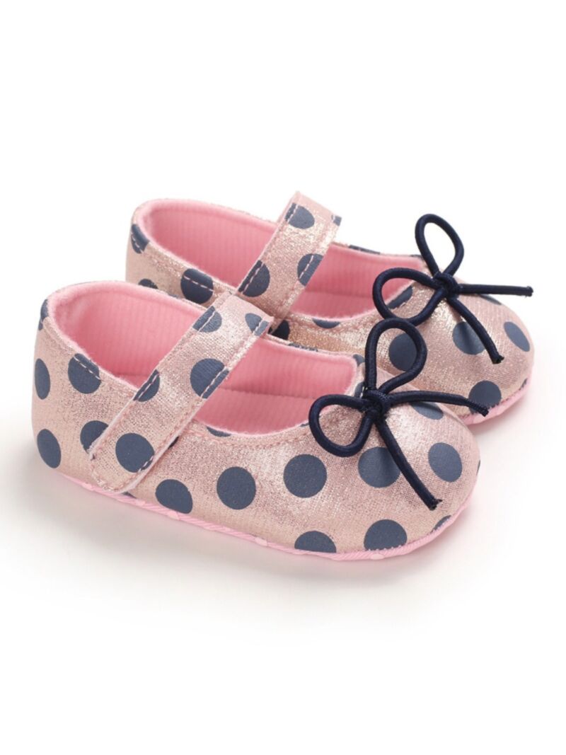 Wholesale Cute Baby Girl Polka Dots Soft Sole Shoes 200