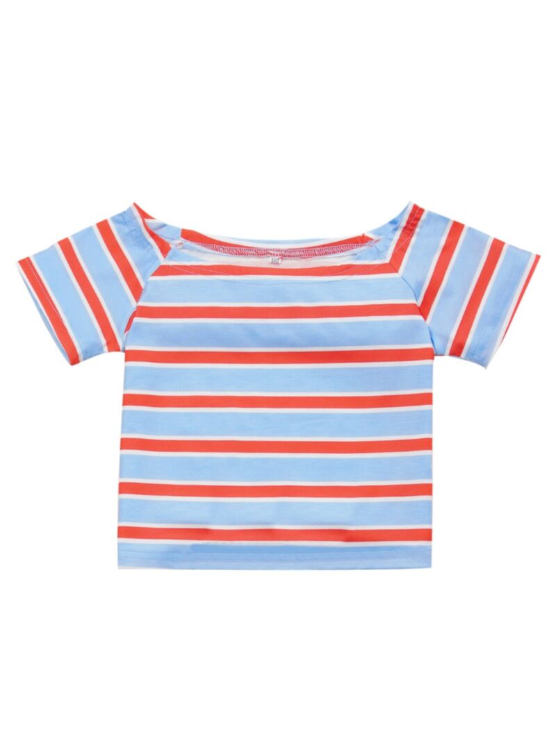 Wholesale Trend Kid Girl Stripe Off Shoulder Top 200705