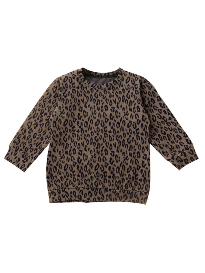 Wholesale Toddler Girl Leopard Long Sleeve Top 20071960