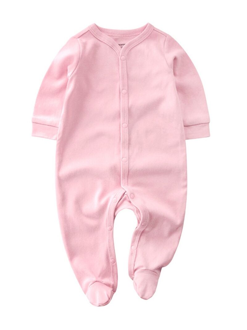 Wholesale Newborn Baby Girl Solid Color Jumpsuit 200721