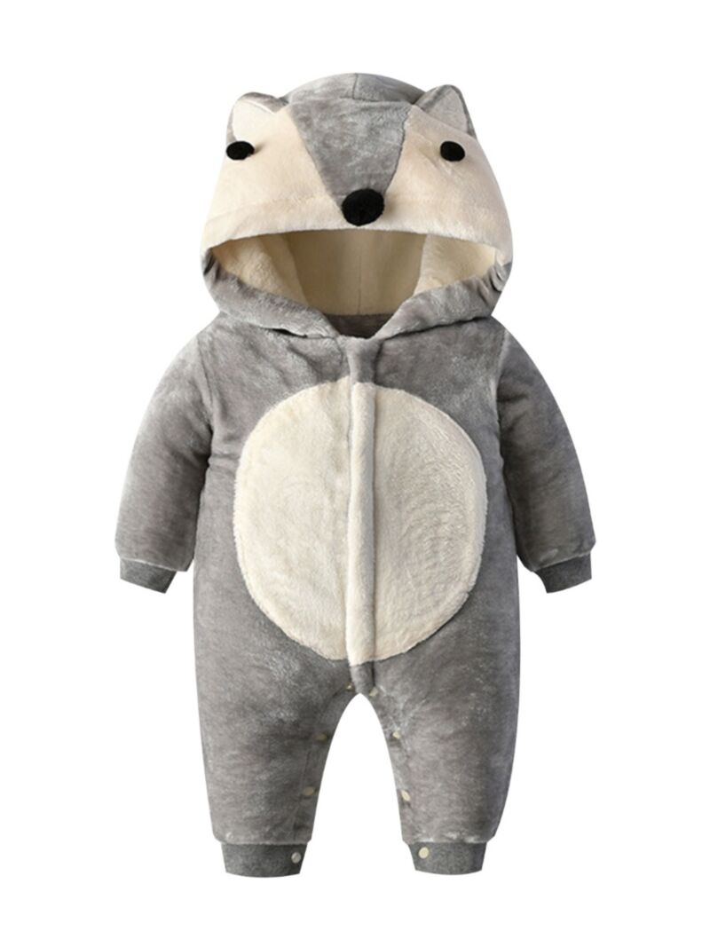 Wholesale Baby Fox Fleece Hooded Jumpsuit 200814954 - k