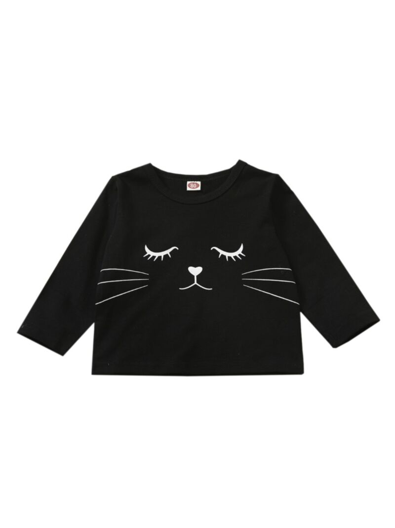Wholesale Infant Toddler Girl Black Cat Top 20081614