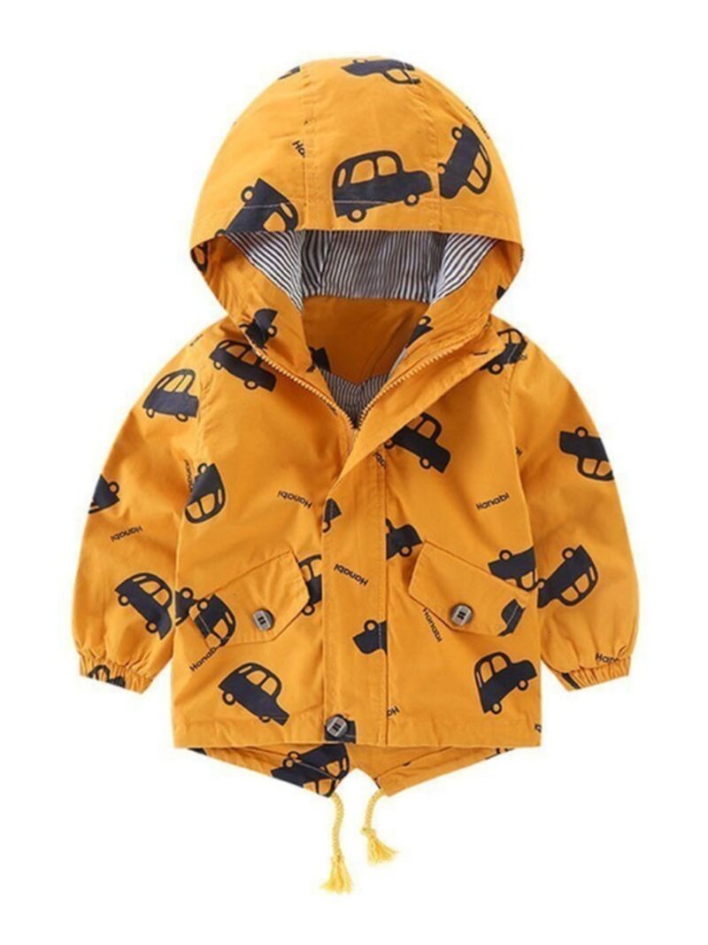 Wholesale Kid Boy Car Print Zipper Hoodie Jacket 200829