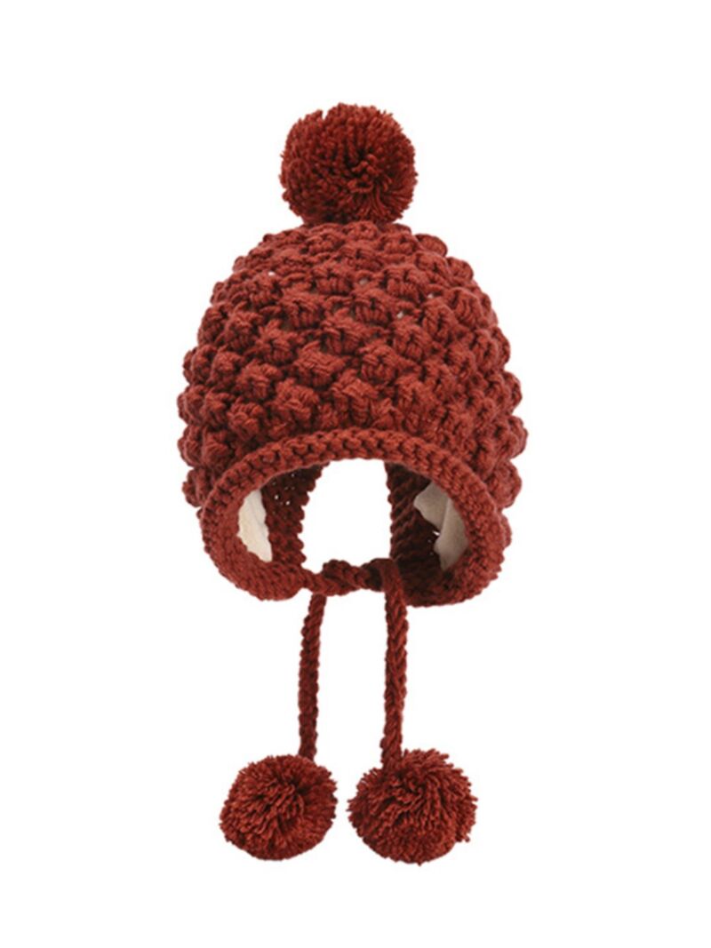 Wholesale Baby Solid Color Pom Pom Knit Hat 200831560
