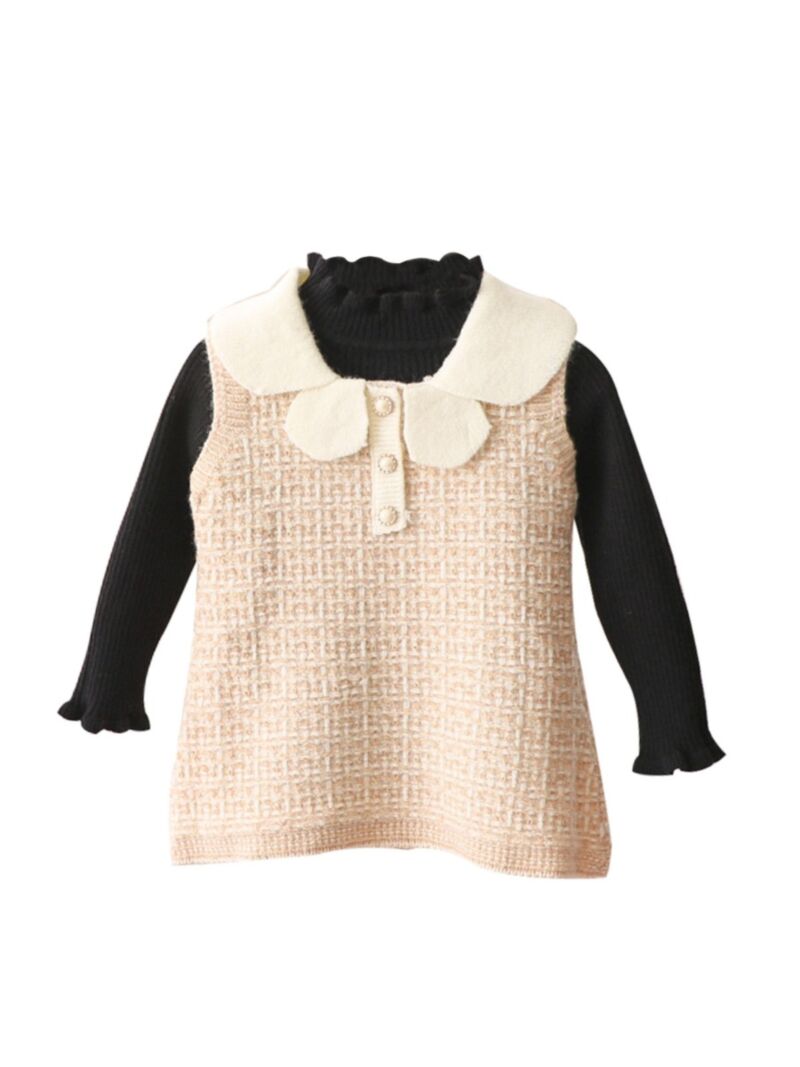 Wholesale 2Piece Toddler Girl Black Top And Tank Dress