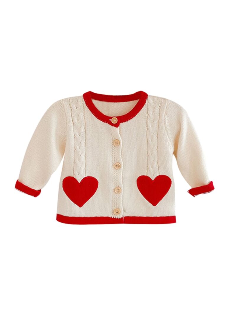 Wholesale Baby Girl Love Heart Knit Cardigan 200924747