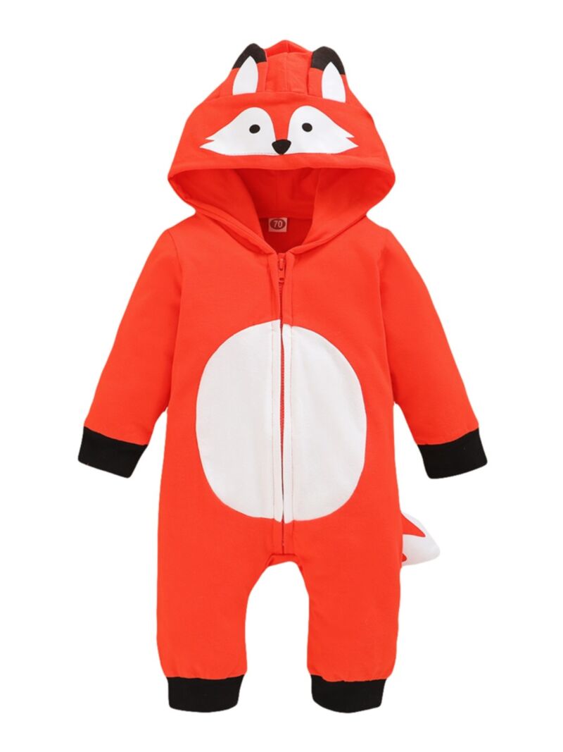 Wholesale Baby Boy Fox Hooded Jumpsuit 20101834 - kiski