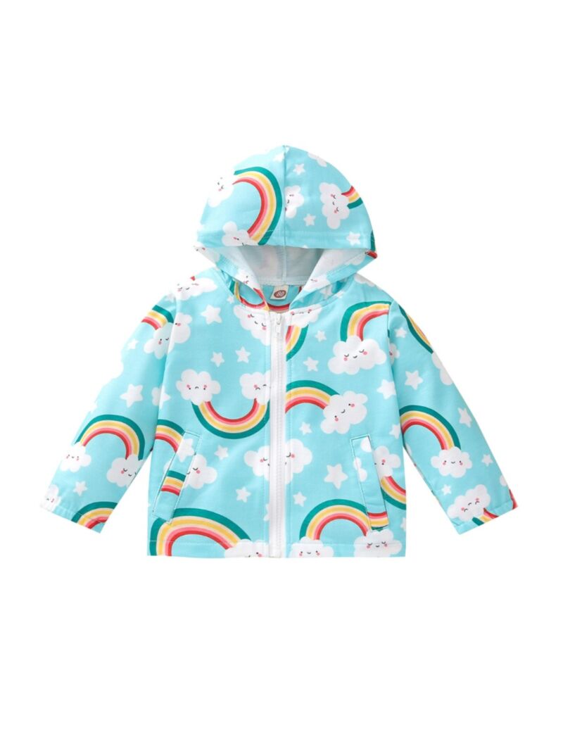Wholesale Kid Girl Rainbow & Star Hoodie Jacket 2011223