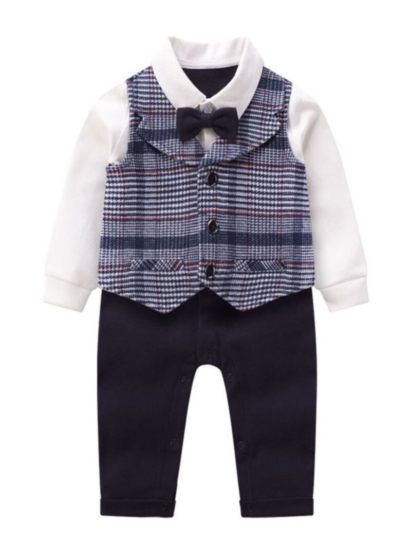 Wholesale 3pieces Baby Boy Formal Wedding Outfit Bow T