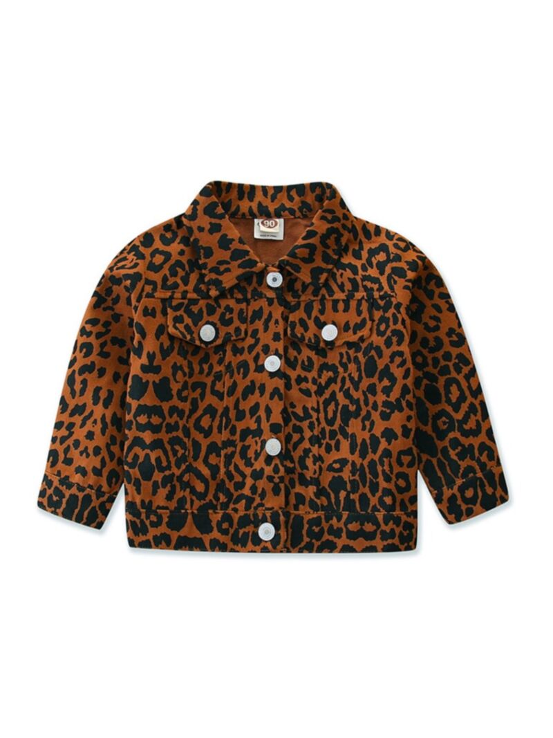 Wholesale Little Girl Leopard Denim Jacket 201127217