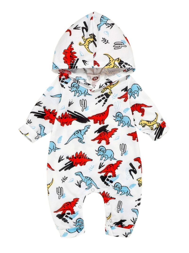 Wholesale Spring Baby Boy Dinosaur Hooded Jumpsuit 2012