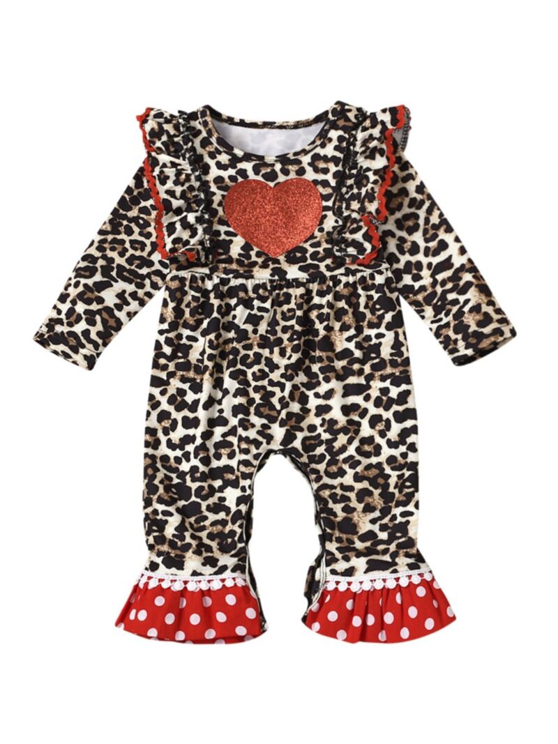 Wholesale Baby Girl Leopard Love Heart Polka Dots Jumps